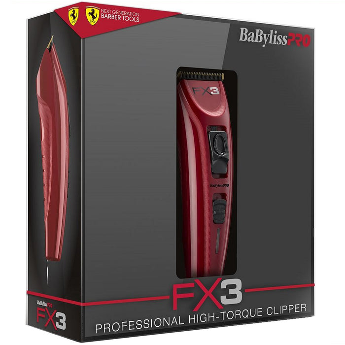 BaByliss Pro FX3 Professional High Torque Clipper - Red #FXX3C