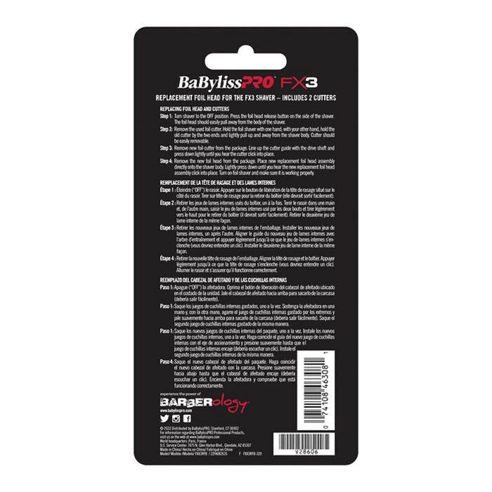 BaByliss Pro FX3 Professional High Speed Foil Shaver Replacement Foil & Cutter - Red #FXX3RF