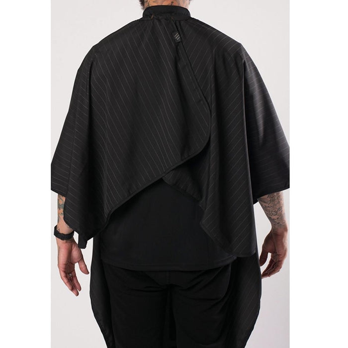 Barber Strong The Barber Cape - Classic Black w/ White Pinstripe #BSC02-BLK/WHT