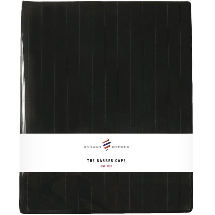 Barber Strong The Barber Cape - Classic Black w/ White Pinstripe #BSC02-BLK/WHT