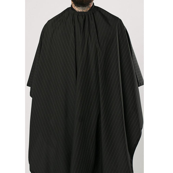 Barber Strong The Barber Cape - Classic Black w/ White Pinstripe #BSC02-BLK/WHT