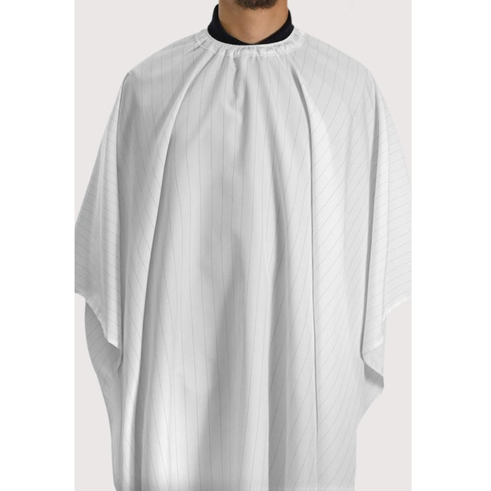 Barber Strong The Barber Cape - Classic White w/ Black Pinstripe #BSC03-WHT/BLK