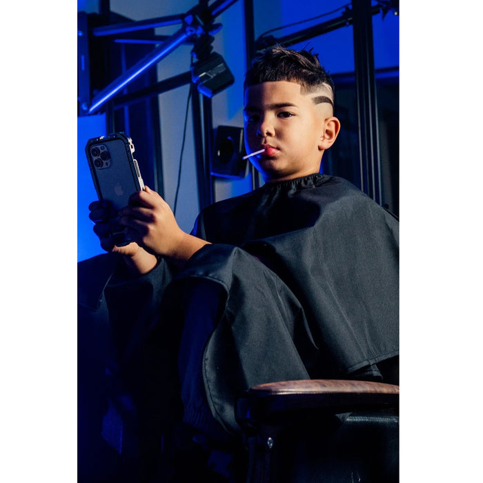 Barber Strong The Hands Free Barber Cape Black - Junior #BSC18-BLK-JR