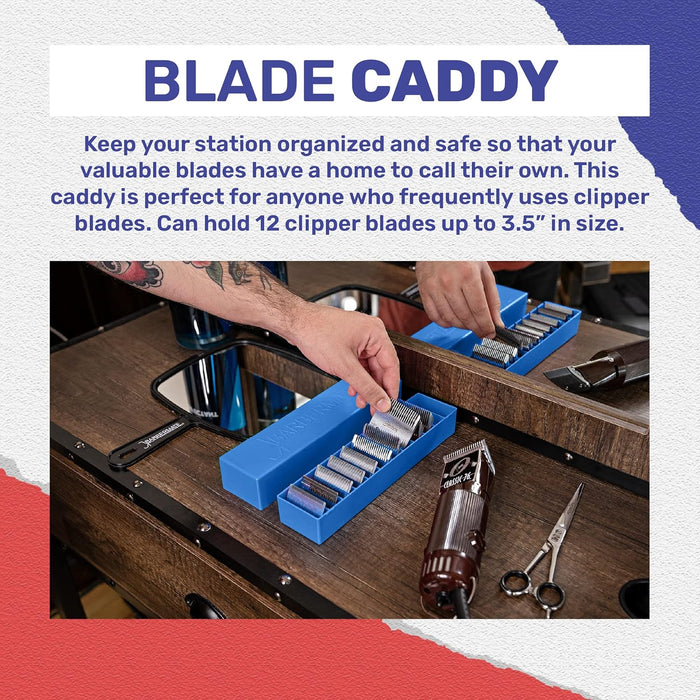 Barbermate Flip-Top Blade Caddy - Blue #BM3006