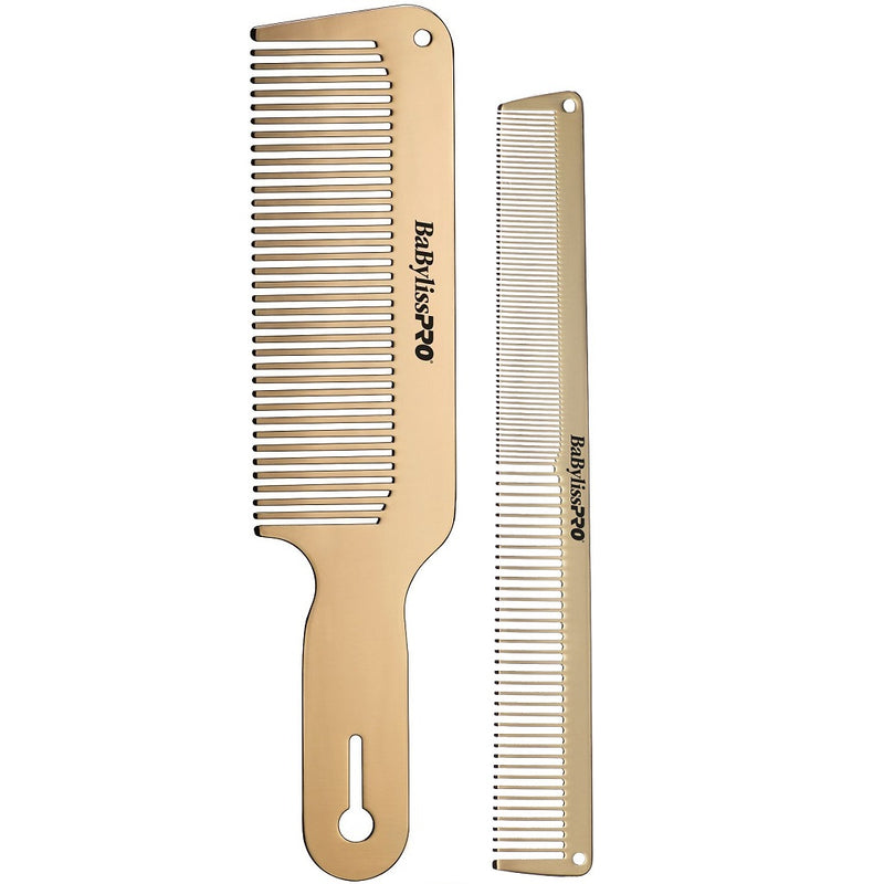 BaByliss Pro BARBERology Metal Comb 2-Pack #BCOMBSET2 [2 Color Options]