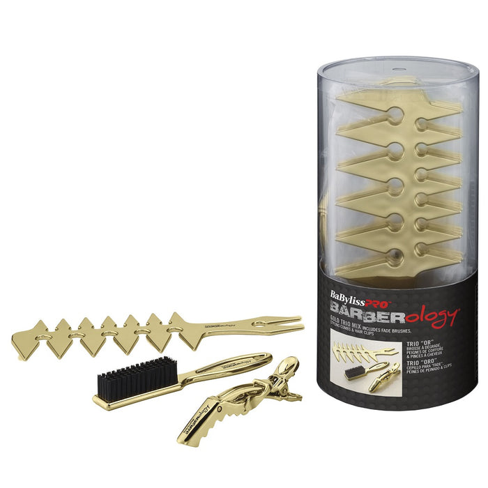 BaByliss Pro BARBERology Trio Mix - Gold, Rose Gold, Silver #BBCKT15 [18 Pack Bucket]