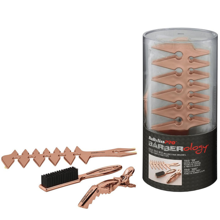 BaByliss Pro BARBERology Trio Mix - Gold, Rose Gold, Silver #BBCKT15 [18 Pack Bucket]