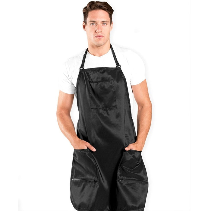 Betty Dain Premier Barber Apron with Top Pocket - Black #175-BLK