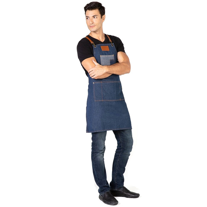 Betty Dain Brooklyn Denim Apron - Blue #195-BLE