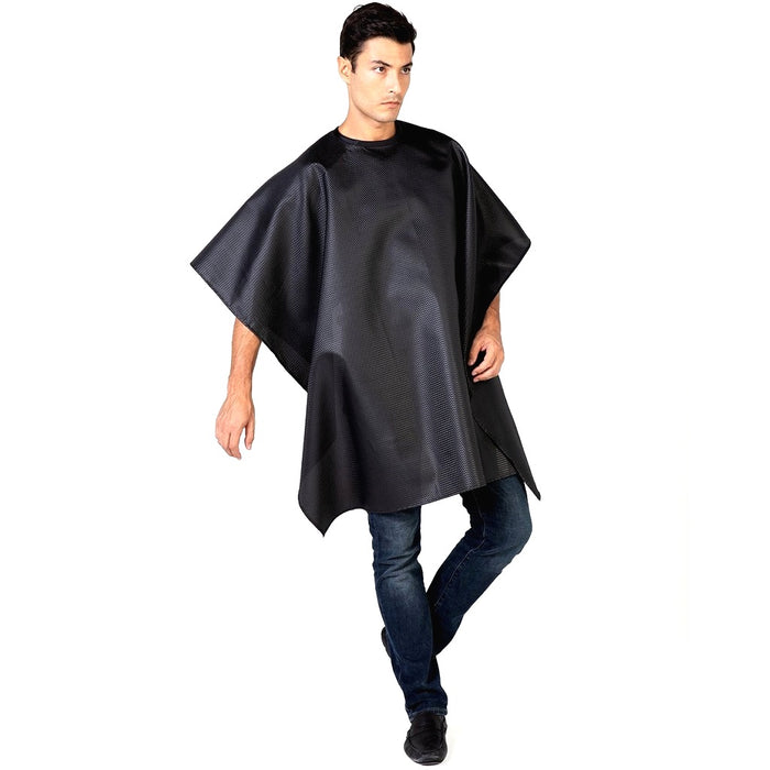 Betty Dain Seersucker Barber Cape - Solid Black #206