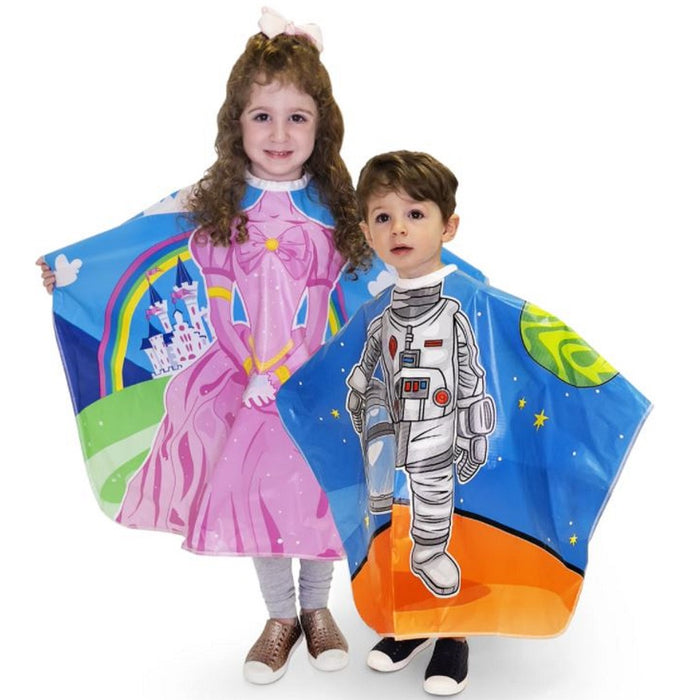 Betty Dain 2pk Princess & Astronaut Vinyl Kids Shampoo Cape #272