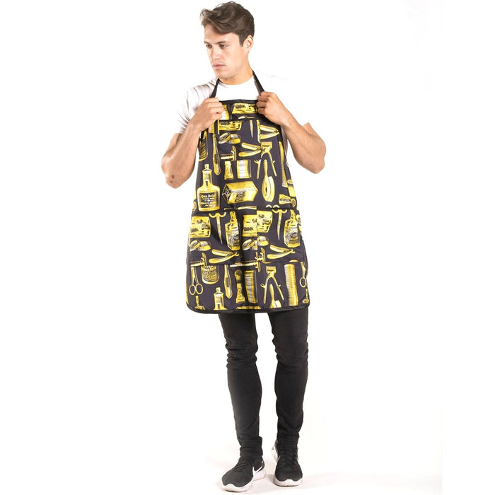 Betty Dain Vintage Barber Apron Black/Gold #172-G/BLK