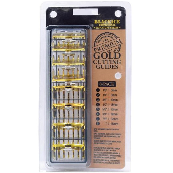 Black Ice Premium 8 Pack Cutting Guides with Organizer Gold #BIC031