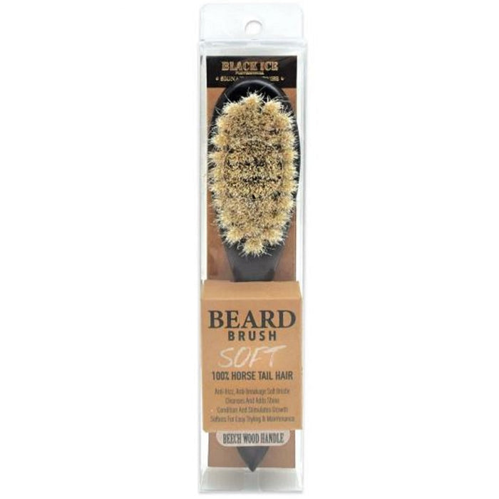 Black Ice 100% Horse Tail Hair Soft Beard Brush #BIC208HS