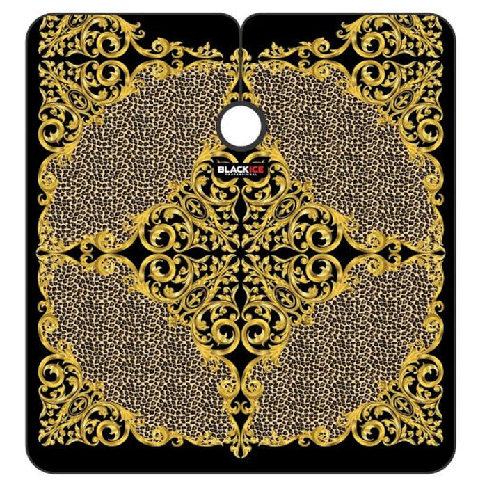 Black Ice Premium Graphic Pattern Barber Cape - Baroque Leopard #BVE009BAR