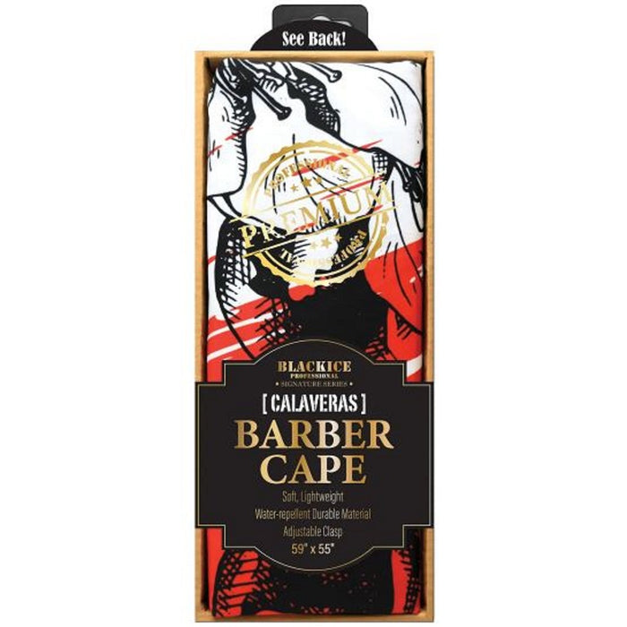 Black Ice Premium Graphic Pattern Barber Cape - Calaveras #BVE009CAL