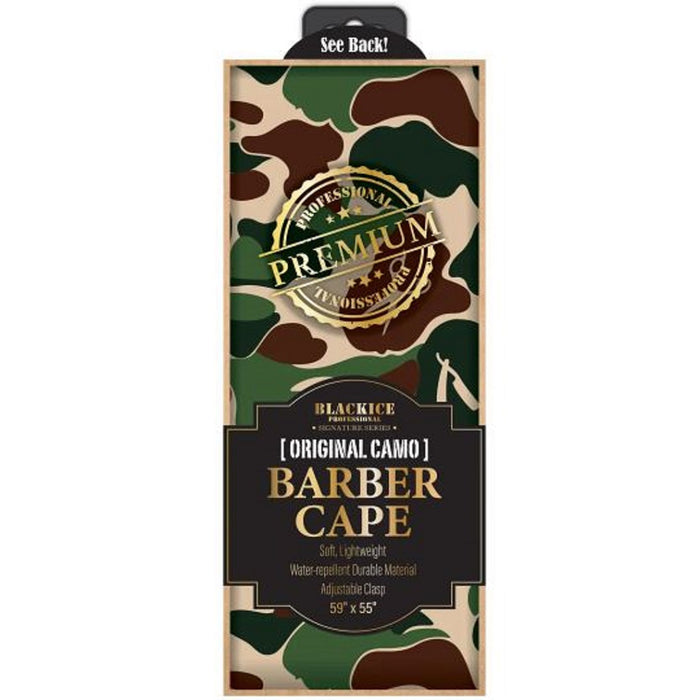 Black Ice Premium Graphic Pattern Barber Cape - Original Camo #BVE009CAM