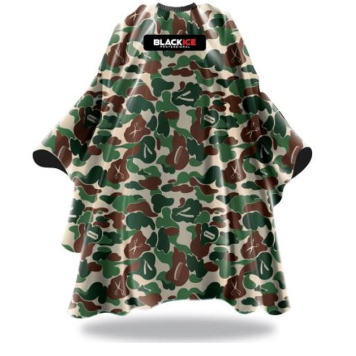 Black Ice Premium Graphic Pattern Barber Cape - Original Camo #BVE009CAM