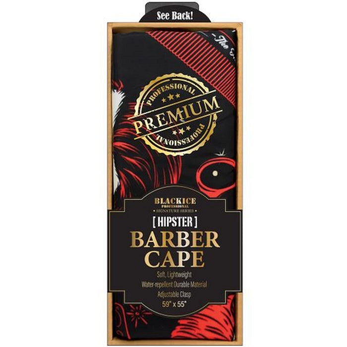 Black Ice Premium Graphic Pattern Barber Cape - Hipster #BVE009HIP