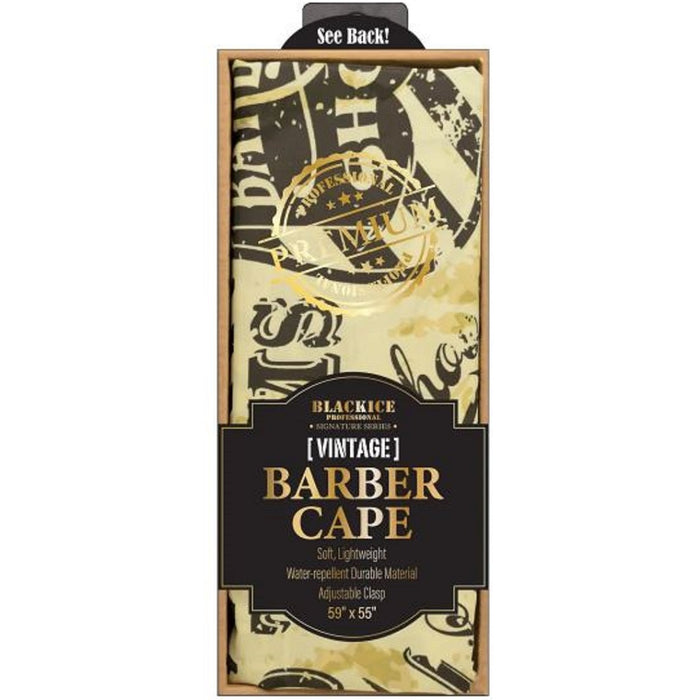 Black Ice Premium Graphic Pattern Barber Cape - Vintage #BVE009VIN