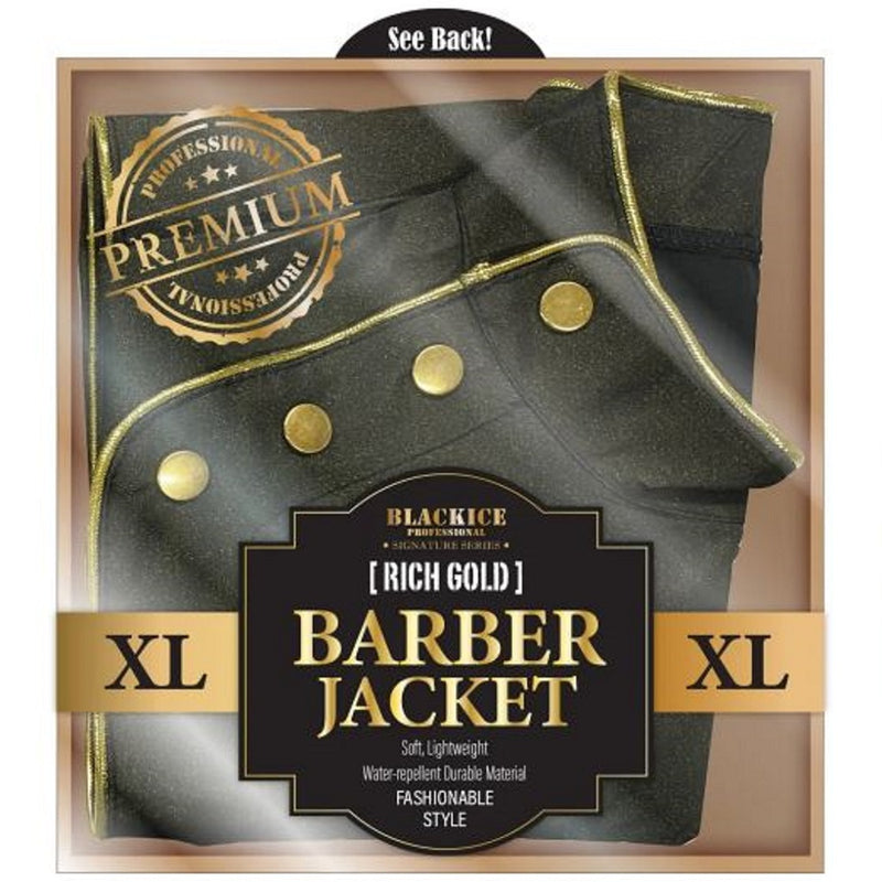 Black Ice Premium Barber Jackets - Rich Gold #BVE010GOL [S to 3XL Available]