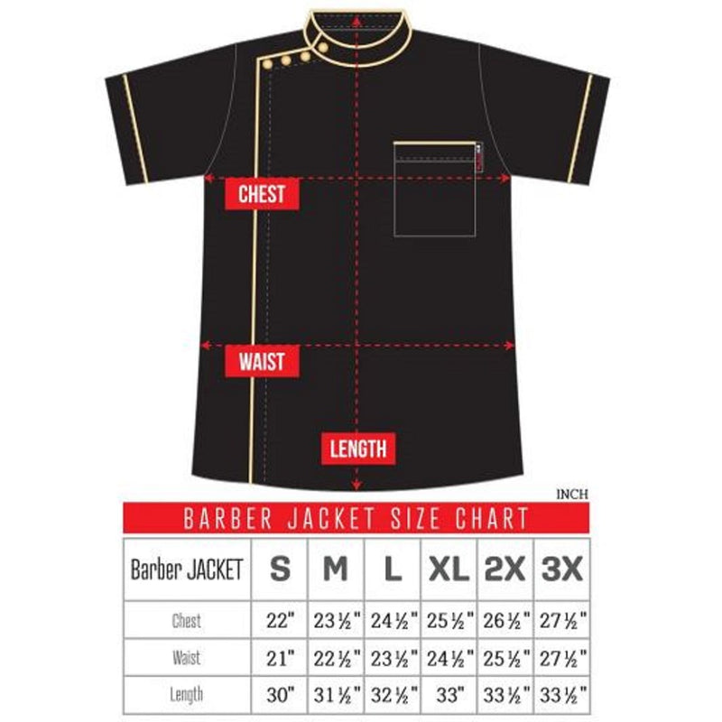 Black Ice Premium Barber Jackets - Rich Gold #BVE010GOL [S to 3XL Available]