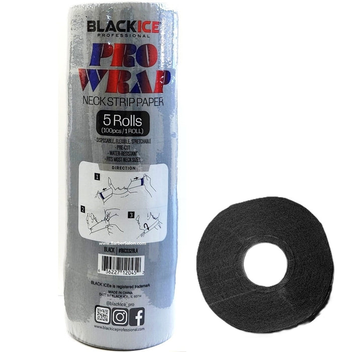 Black Ice Neck Strip Rolls Black 500 Strips [2 Color Options]