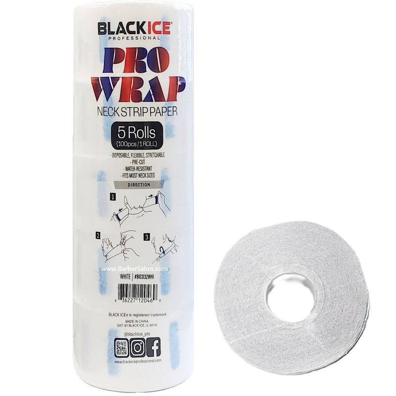 Black Ice Neck Strip Rolls Black 500 Strips [2 Color Options]