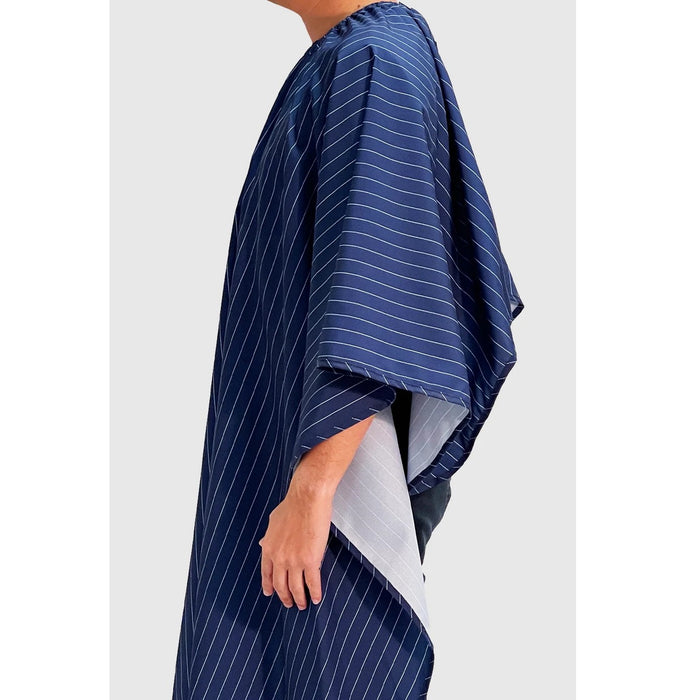 Barber Strong The Barber Cape - Classic Blue w/ White Pinstripe #BSC14-BLE/WHT