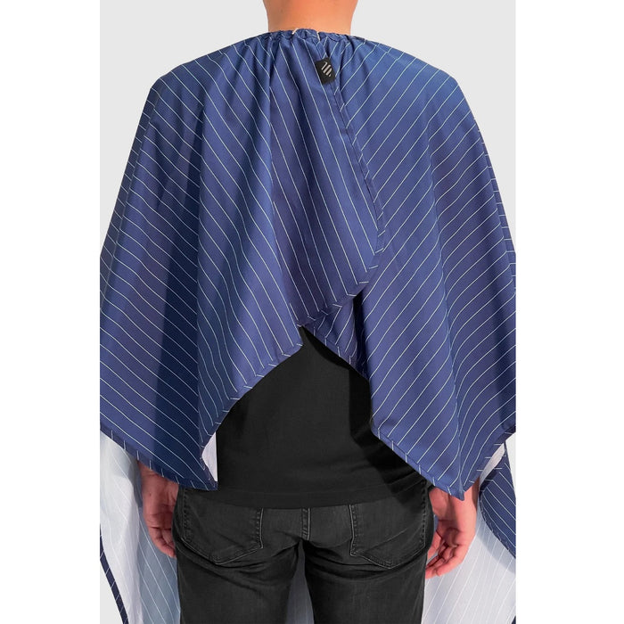 Barber Strong The Barber Cape - Classic Blue w/ White Pinstripe #BSC14-BLE/WHT