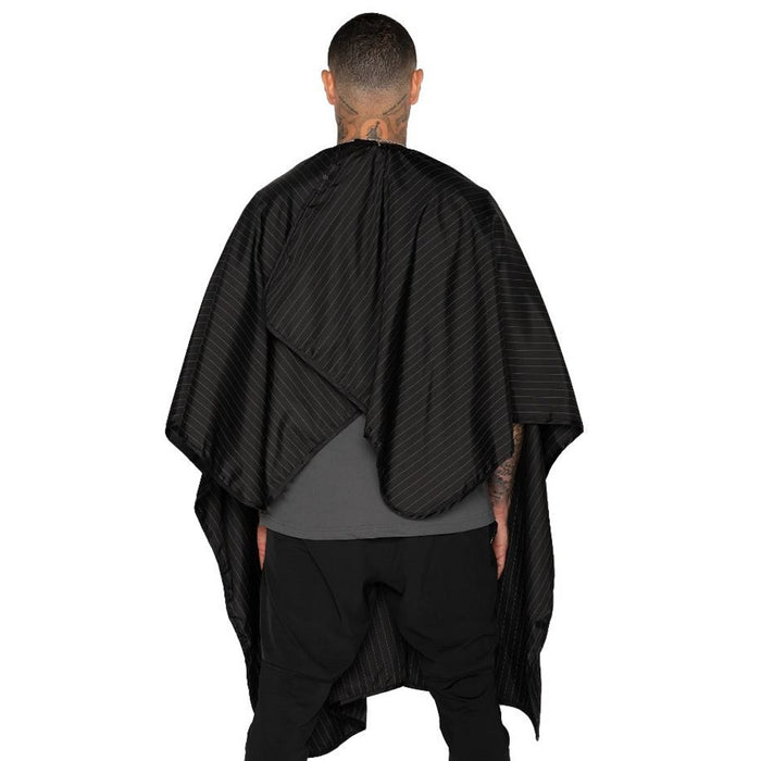 Barber Strong The Barber Cape - Classic Black w/ White Pinstripe #BSC02-BLK/WHT