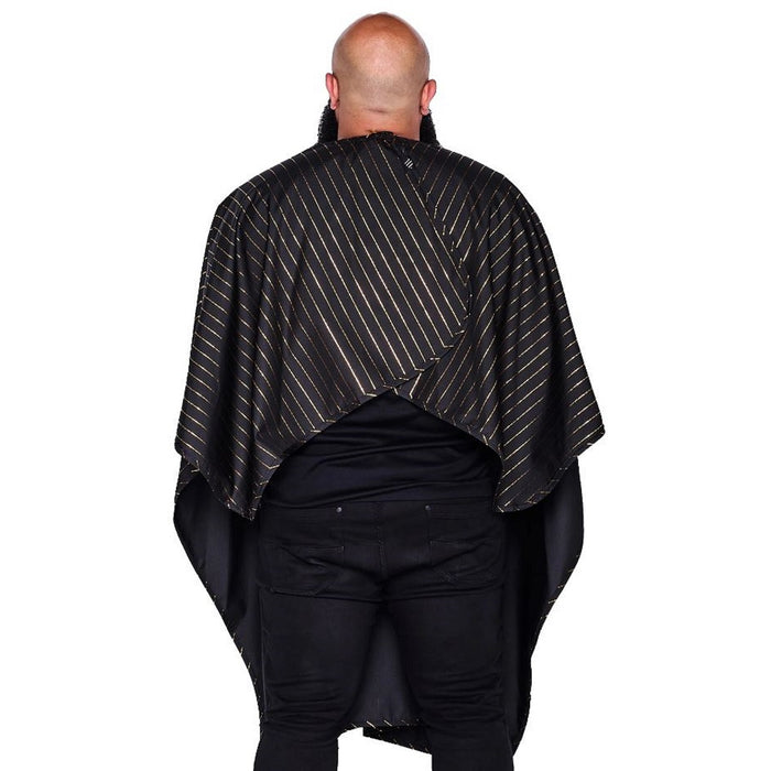 Barber Strong The Barber Cape - 24K Gold Black w/ 24K Gold Pinstripe #BSC10-BLK/GOLD