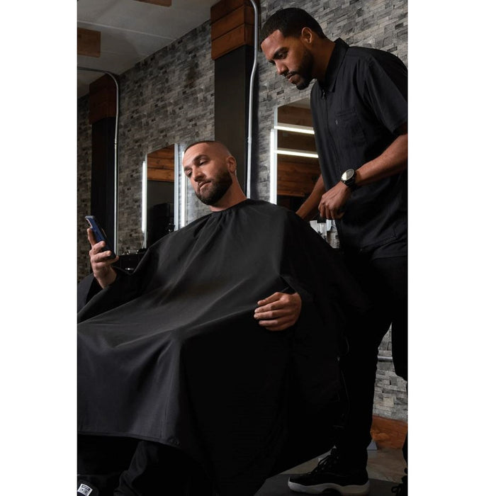 Barber Strong The Hands Free Barber Cape - Solid Black #BSC12-BLKHF