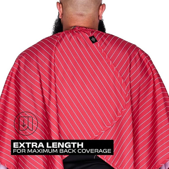 Barber Strong The Barber Cape - Classic Red w/ White Pinstripe #BSC13-RED/WHT