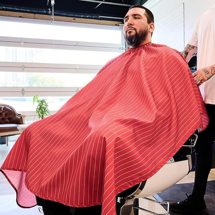 Barber Strong The Barber Cape - Classic Red w/ White Pinstripe #BSC13-RED/WHT