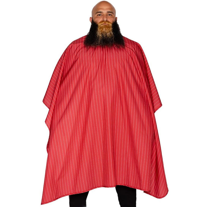 Barber Strong The Barber Cape - Classic Red w/ White Pinstripe #BSC13-RED/WHT