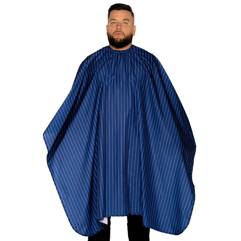 Barber Strong The Barber Cape - Classic Blue w/ White Pinstripe #BSC14-BLE/WHT