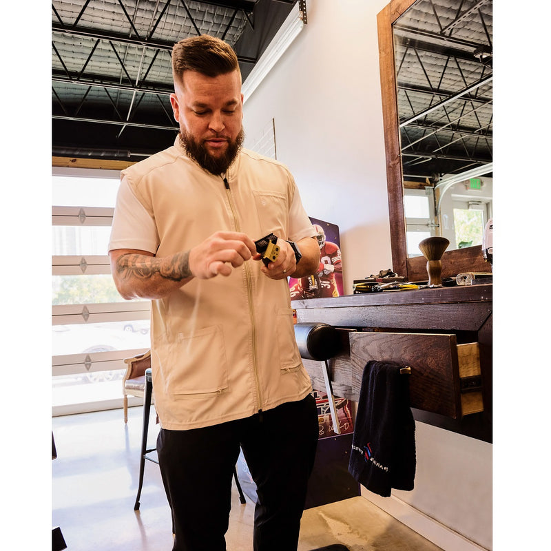 Barber Strong The Barber Vests - Khaki #BSV01-KHAKI [S to 5XL Available]