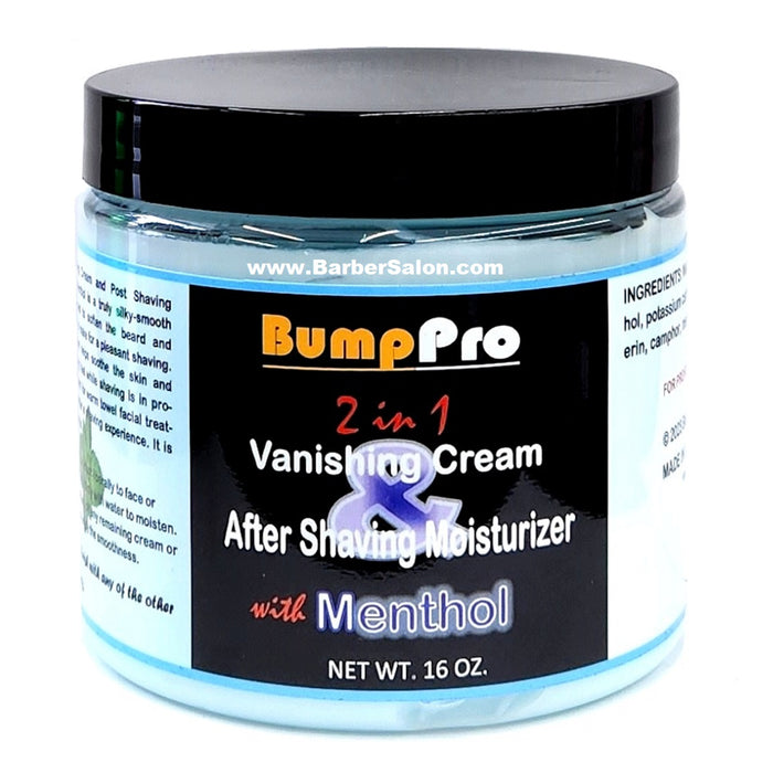 Bump Pro 2in1  Vanishing Cream After Shaving Moisturizer with Menthol 16 oz