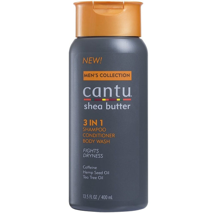 Cantu for Men 3 In 1 Shampoo, Conditioner, Body Wash 13.5 oz