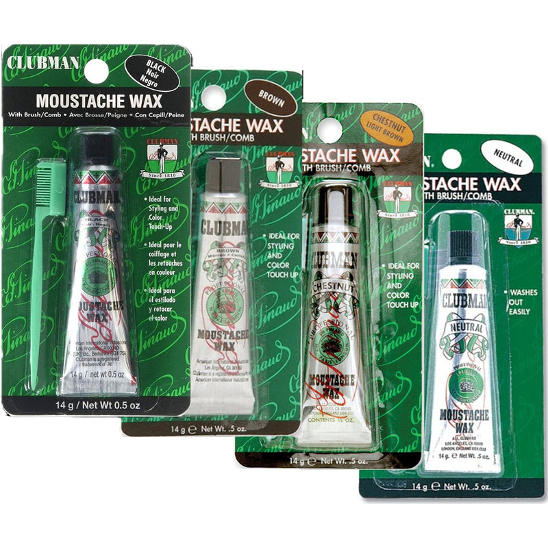 Clubman Moustache Waxes 0.5 oz [4 Color Options]