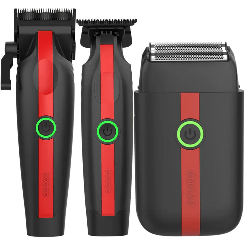 Cocco Veloce Lite Clipper & Trimmer + FREE Shaver - Black/Red Stripe [BUY 2 GET 1 FREE]