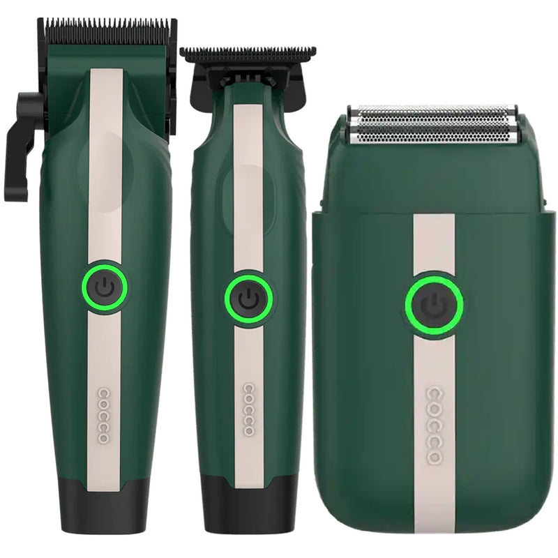 Cocco Veloce Lite Clipper & Trimmer + FREE Shaver - Green/White Stripe [BUY 2 GET 1 FREE]