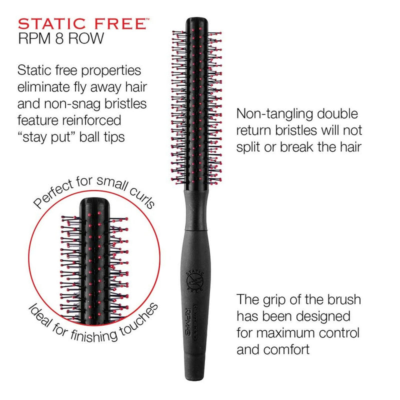 Cricket Static Free RPM Roll Brush [Available in 1.25", 1.5", 1.75"]