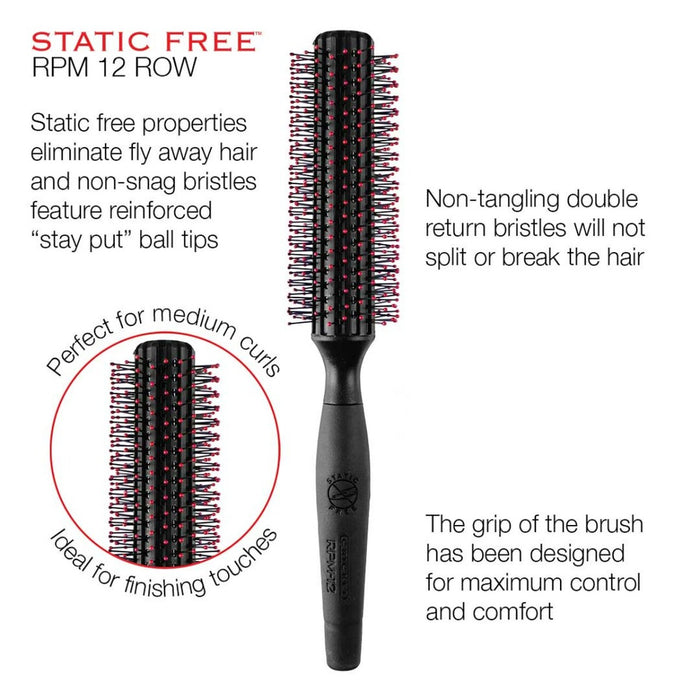 Cricket Static Free RPM Roll Brush [Available in 1.25", 1.5", 1.75"]