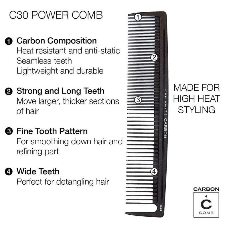 Power Comb Cricket Carbon Comb Power Comb #C30 — ibarber.com