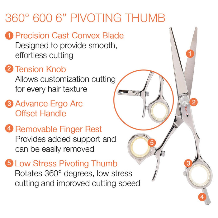Cricket Centrix Roc-it Dog 360° Pivoting Thumb Shear 6" #RS-600