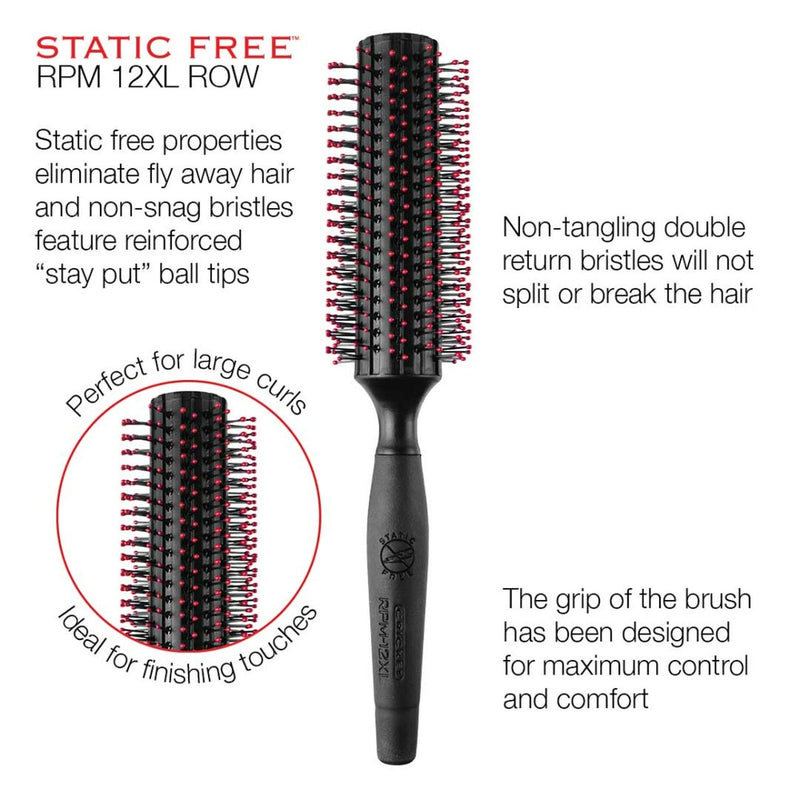 Cricket Static Free RPM Roll Brush [Available in 1.25", 1.5", 1.75"]