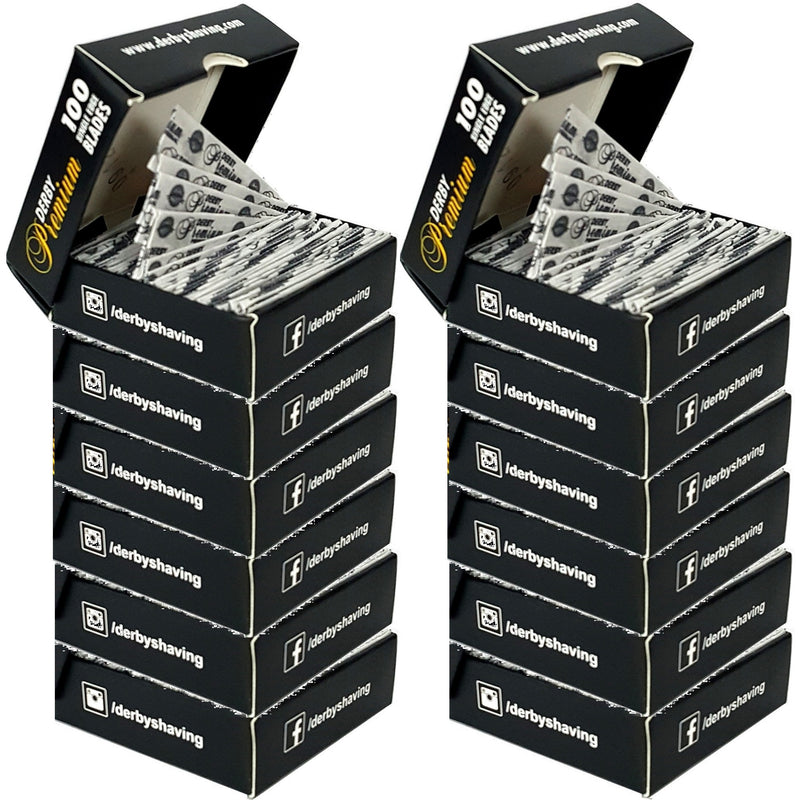 Derby Premium Single Edge Razor 1,200 Blades - 100 Blades x 12 Pack (Bulk)