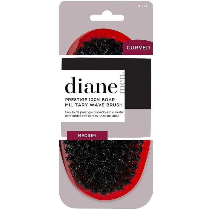 Diane Prestige Red Medium 100% Boar Military Wave Brush #D1721